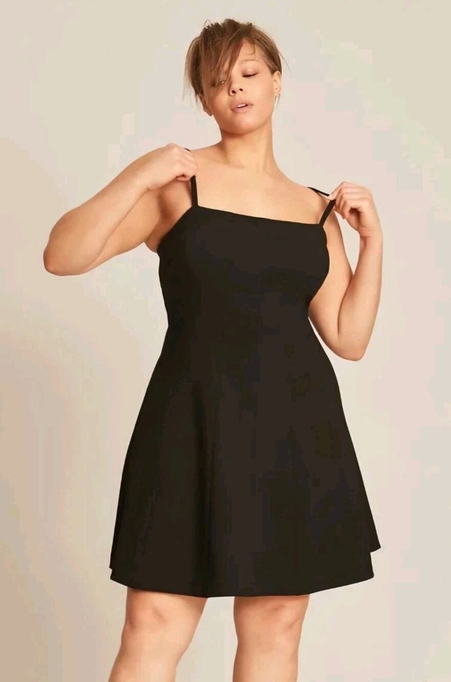 11 HONORE New Womens A-Line Black Knee Length Lined Formal Dress Plus Size 3X